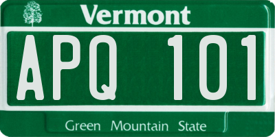 VT license plate APQ101