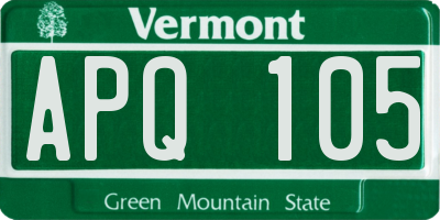 VT license plate APQ105
