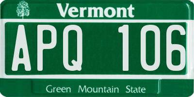 VT license plate APQ106