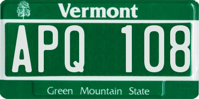 VT license plate APQ108