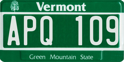 VT license plate APQ109