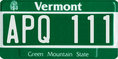 VT license plate APQ111