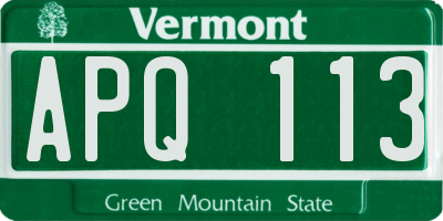 VT license plate APQ113