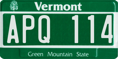 VT license plate APQ114