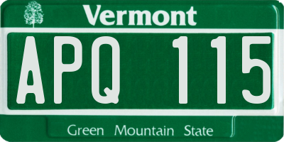 VT license plate APQ115