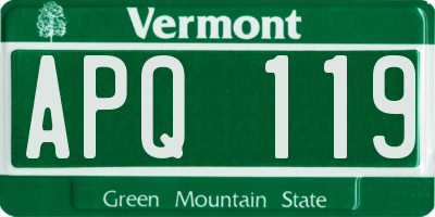 VT license plate APQ119