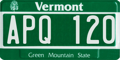 VT license plate APQ120
