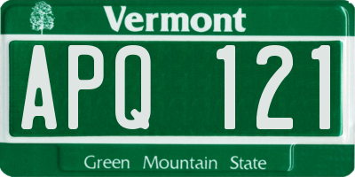 VT license plate APQ121
