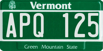 VT license plate APQ125