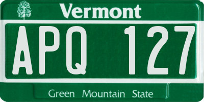 VT license plate APQ127