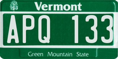 VT license plate APQ133