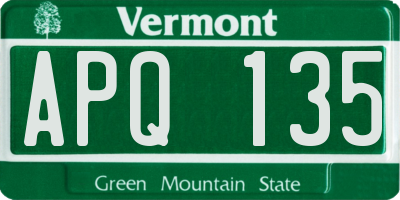 VT license plate APQ135