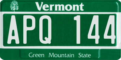 VT license plate APQ144