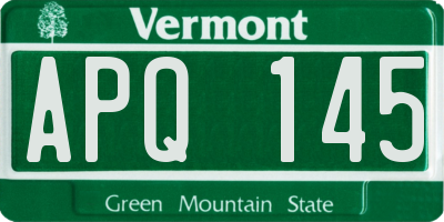 VT license plate APQ145