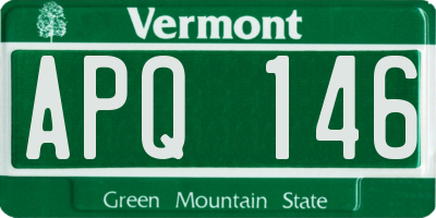 VT license plate APQ146