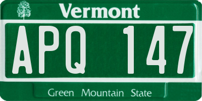 VT license plate APQ147