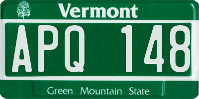 VT license plate APQ148