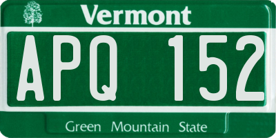 VT license plate APQ152