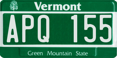 VT license plate APQ155