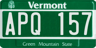 VT license plate APQ157
