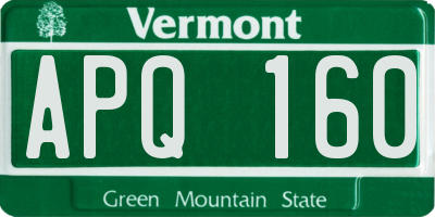 VT license plate APQ160