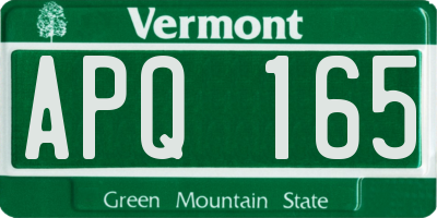 VT license plate APQ165