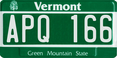 VT license plate APQ166