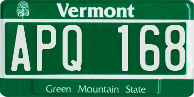 VT license plate APQ168