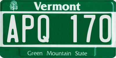 VT license plate APQ170