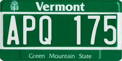 VT license plate APQ175
