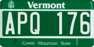 VT license plate APQ176