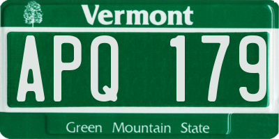 VT license plate APQ179