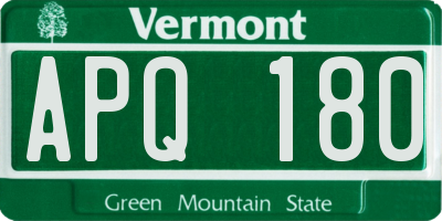 VT license plate APQ180