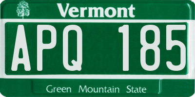 VT license plate APQ185