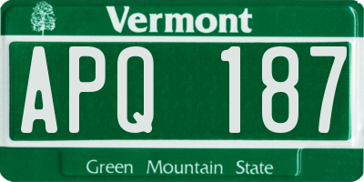 VT license plate APQ187