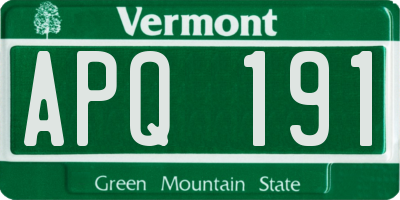 VT license plate APQ191