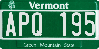 VT license plate APQ195