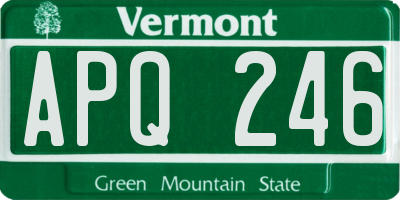 VT license plate APQ246