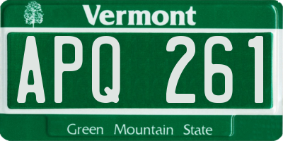 VT license plate APQ261