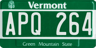 VT license plate APQ264