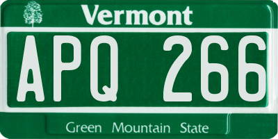 VT license plate APQ266