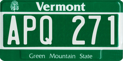VT license plate APQ271