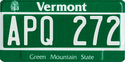 VT license plate APQ272