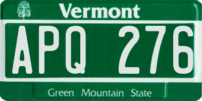 VT license plate APQ276