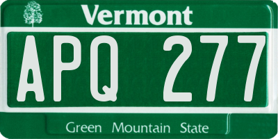 VT license plate APQ277