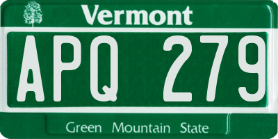 VT license plate APQ279
