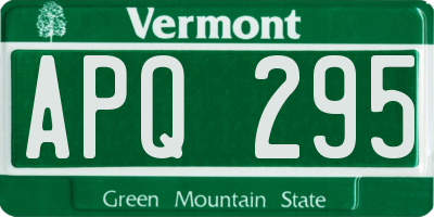 VT license plate APQ295