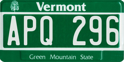 VT license plate APQ296