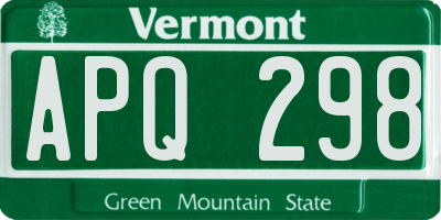 VT license plate APQ298