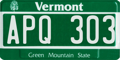 VT license plate APQ303